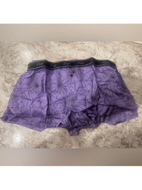 VS PINK Pajama Shorts Halloween Purple Spiderwebs Medium  NWT